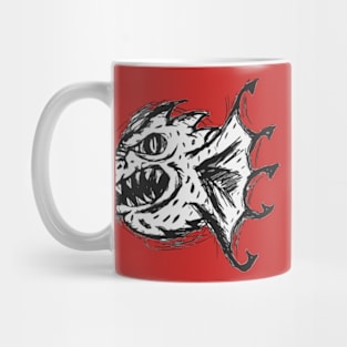 Weird Round Ball Hand Drawn Vector Graphic Dragon Design Mug